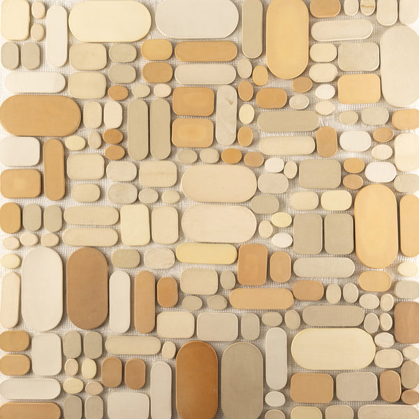 Handmade Unique Pebble Shapes Terra Cotta Tiles - H78D9D_SetA_2C
