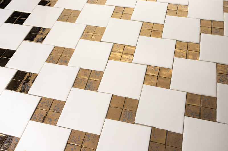 Luxurious bronze  and white square tiles - JSYSEJ_13C