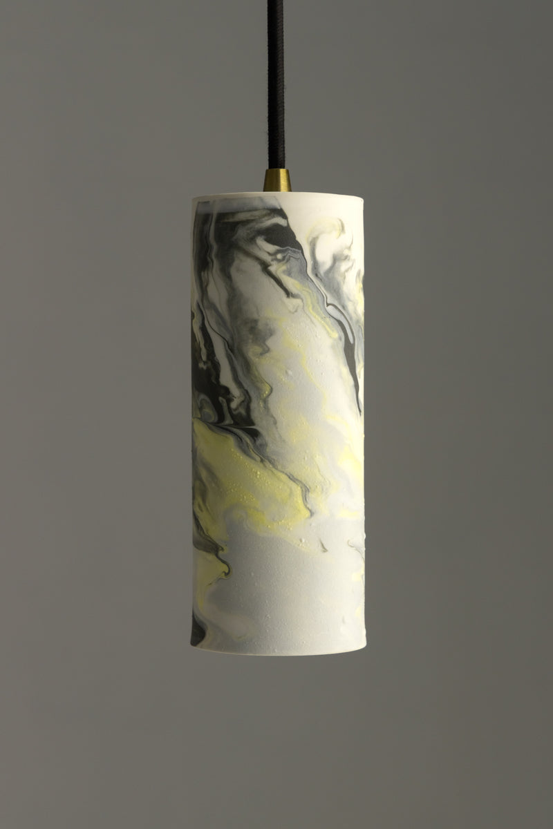 Grey & Yellow Porcelain Pendant Light - KALFAD