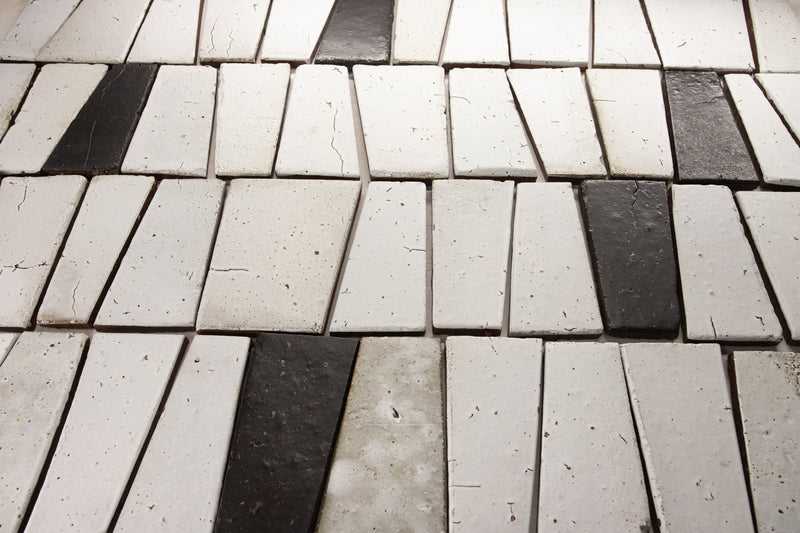 Matt Black & White Blend of Angled Tiles LGNLGY