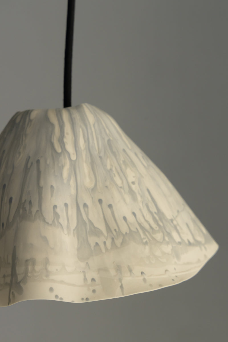 Porcelain Pendant Light with Light Grey Droplets - MCDMCB
