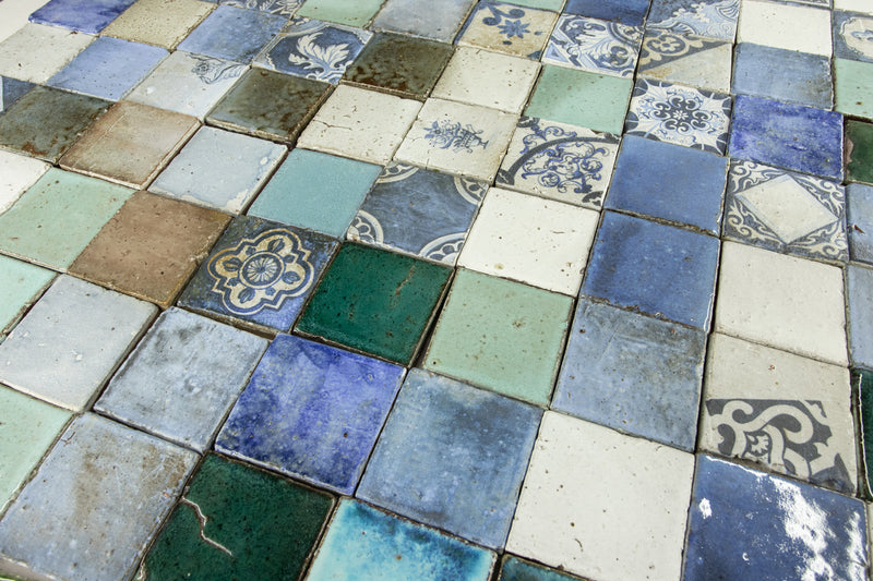 Blend of Blue Green and Hand-Painted Tiles ZVZZ94_WS_21B
