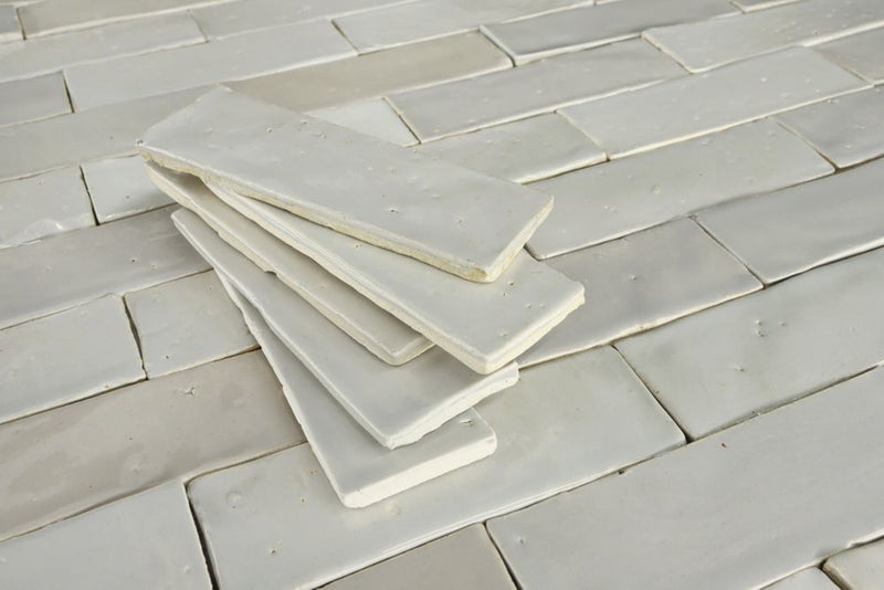 Rectangular Klompie Tile Linen Cream and Grey Glazes KJ3N6S 3B
