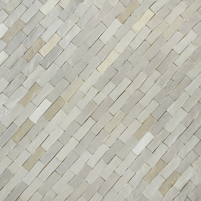 Rectangular Klompie Tile Linen Cream and Grey Glazes KJ3N6S 3B