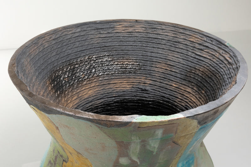 Hand-Painted Blue & Green Vessel - 01RUEN