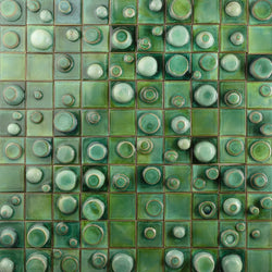 Hand-Made Square 3D Green Tiles - 06LLM5-WS