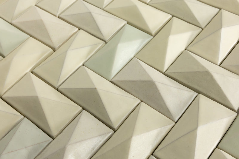 Cream & Light Green Blend 3D Tiles - 0SIJNH-WS