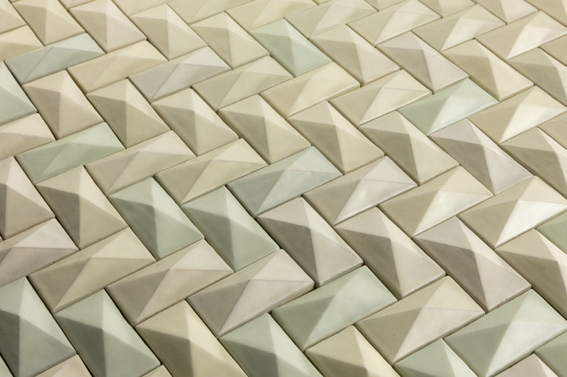 Cream & Light Green Blend 3D Tiles - 0SIJNH-WS