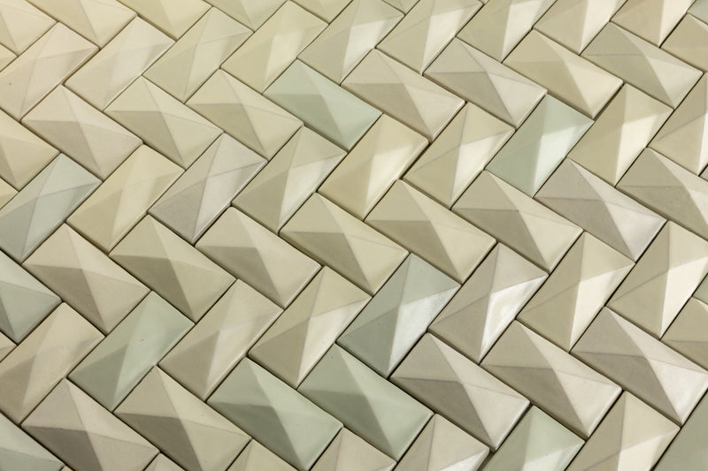 Cream & Light Green Blend 3D Tiles - 0SIJNH-WS