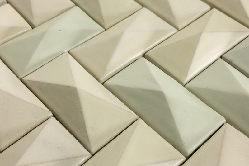 Cream & Light Green Blend 3D Tiles - 0SIJNH-WS