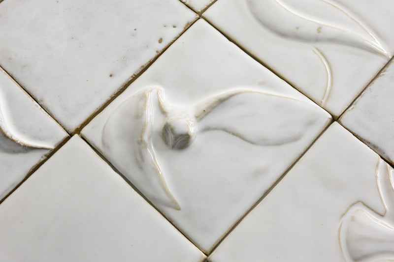 White Sculptural Owl Figure Tiles - 1SQ1NL-WS