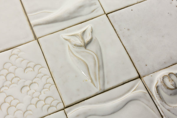 White Sculptural Owl Figure Tiles - 1SQ1NL-WS