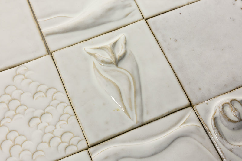 White Sculptural Owl Figure Tiles - 1SQ1NL-WS