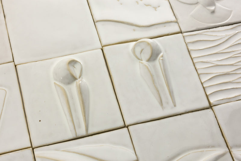 White Sculptural Owl Figure Tiles - 1SQ1NL-WS