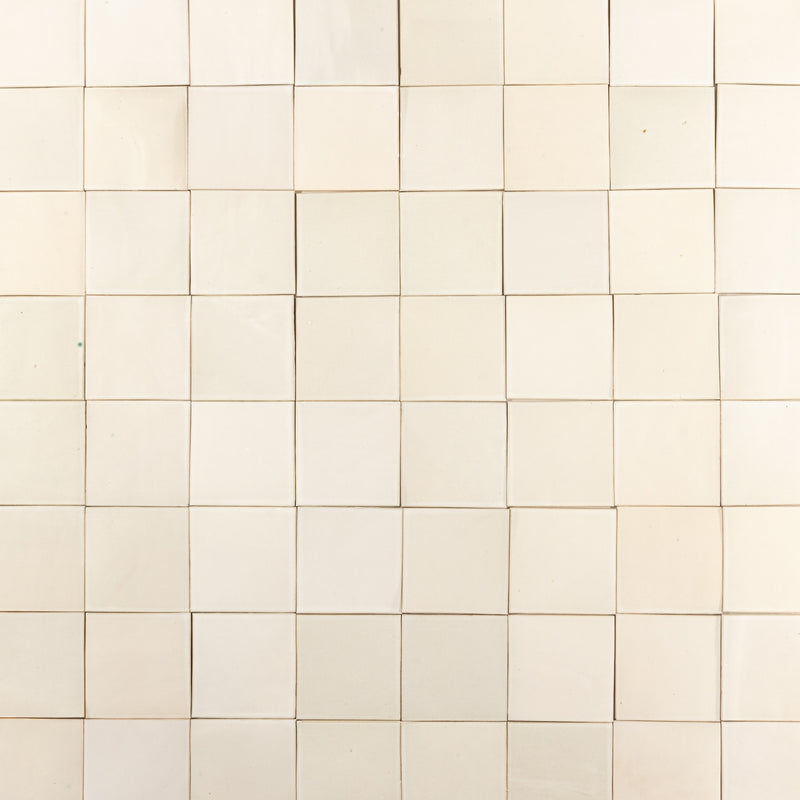 Elegant Off-White Handmade Square Tiles - 24WKU8_ 19C