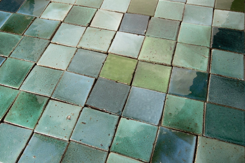 Blue & Green Blend on Chunky Square Tiles 26S234_3A