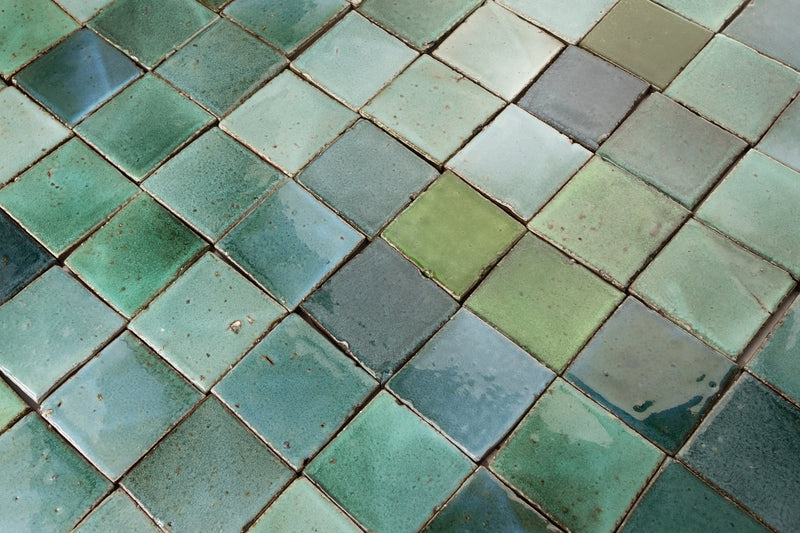Blue & Green Blend on Chunky Square Tiles 26S234_3A