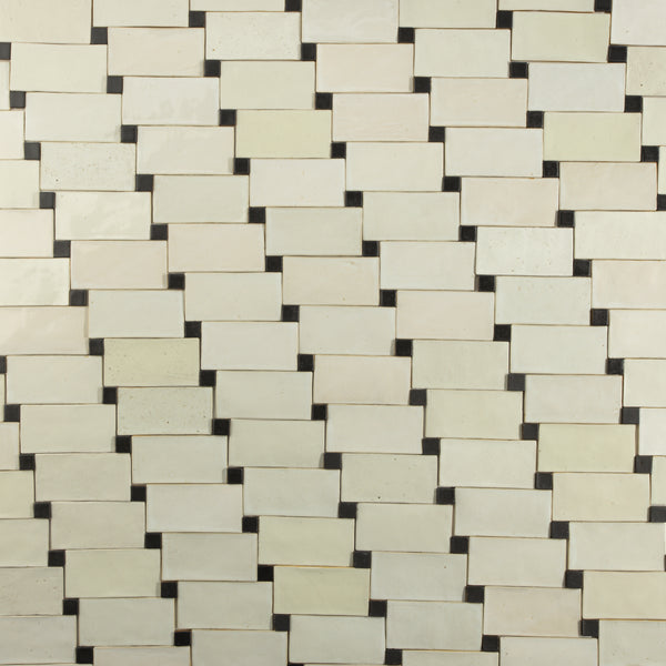 Cream Ceramic Tiles with Black Blocks - 29BCGZ-WS