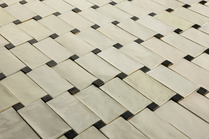 Cream Ceramic Tiles with Black Blocks - 29BCGZ-WS