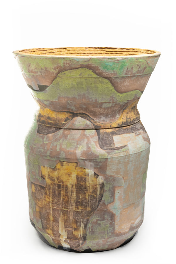 Hand-Painted Ceramic Vessel - 2DIA0R