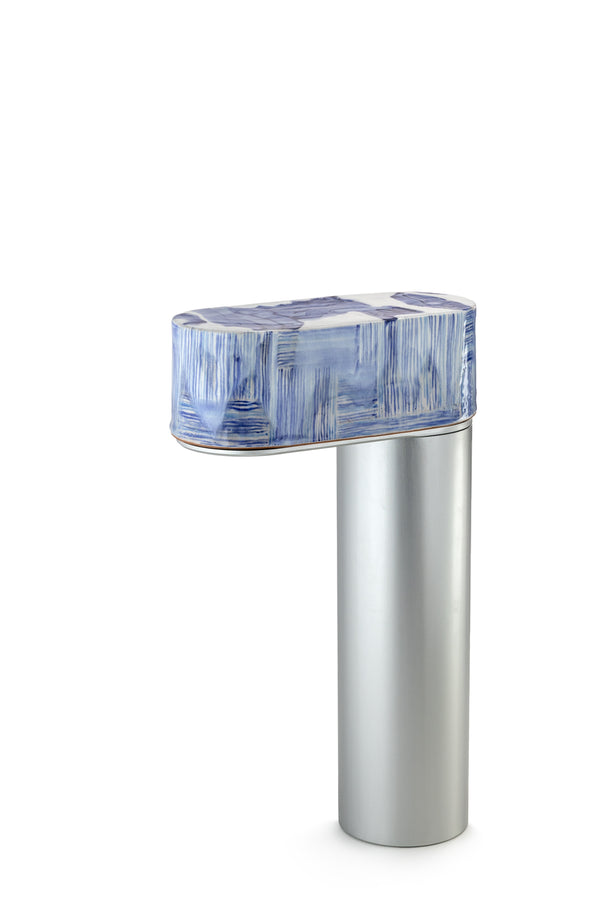 Blue & White Hand-Made Ceramic Outdoor Lantern - 2Z38XG