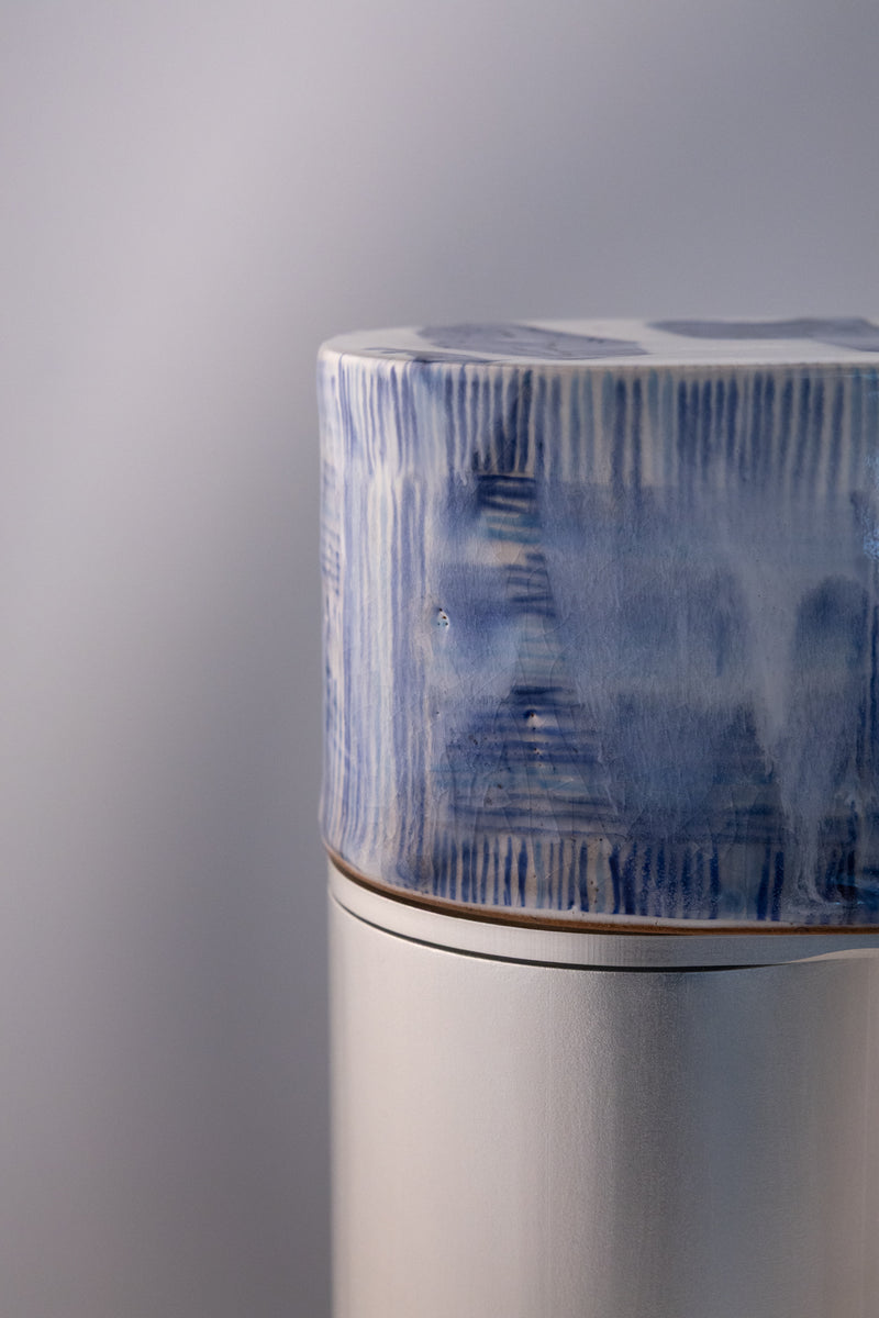 Blue & White Hand-Made Ceramic Outdoor Lantern - 2Z38XG