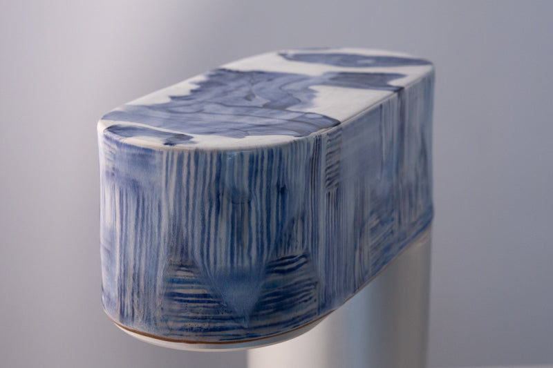 Blue & White Hand-Made Ceramic Outdoor Lantern - 2Z38XG