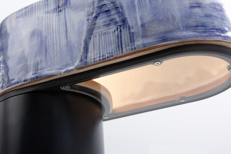 Blue & White Hand-Made Ceramic Outdoor Lantern - 2Z38XG