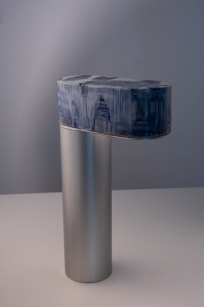 Blue & White Hand-Made Ceramic Outdoor Lantern - 2Z38XG