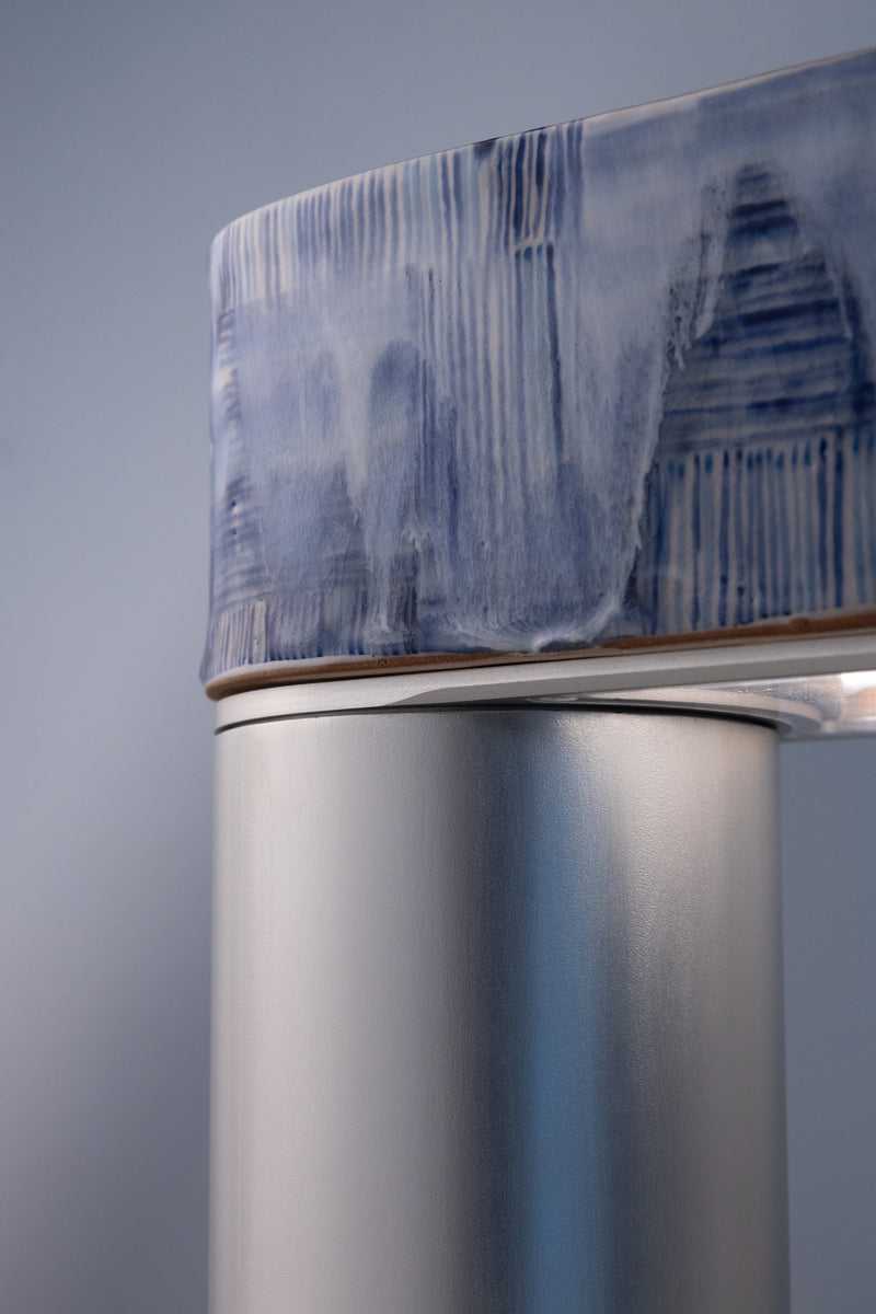 Blue & White Hand-Made Ceramic Outdoor Lantern - 2Z38XG