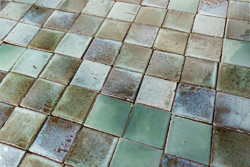 Chunky Square Tile Blue & Green Blend - 3ZBA3G_8B