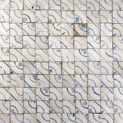 Chunky Square Blue Hand Painted Tile 4Q6RKW_20C