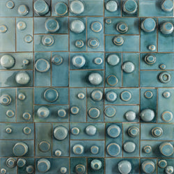 Hand-Made Square 3D Teal Tiles - 5D1K2H-EX