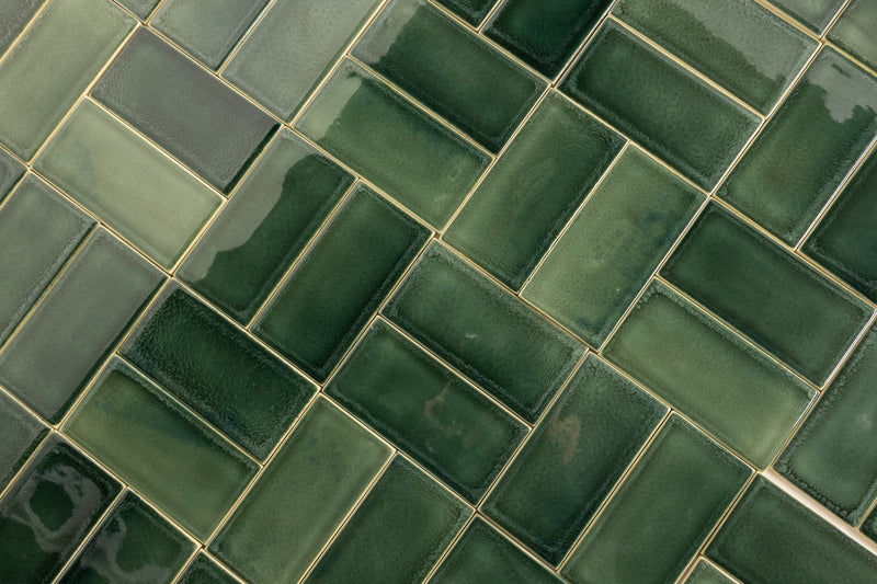 Glossy Green Rectangular Tiles - 5IE3WL-WS