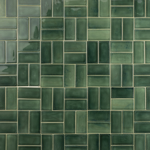 Glossy Green Rectangular Tiles - 5IE3WL-WS