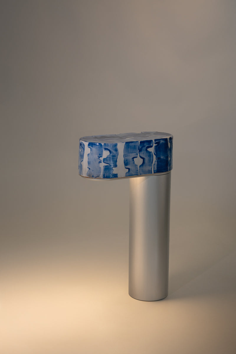 Blue Hand-Made Ceramic Outdoor Lantern - 6HK5RT