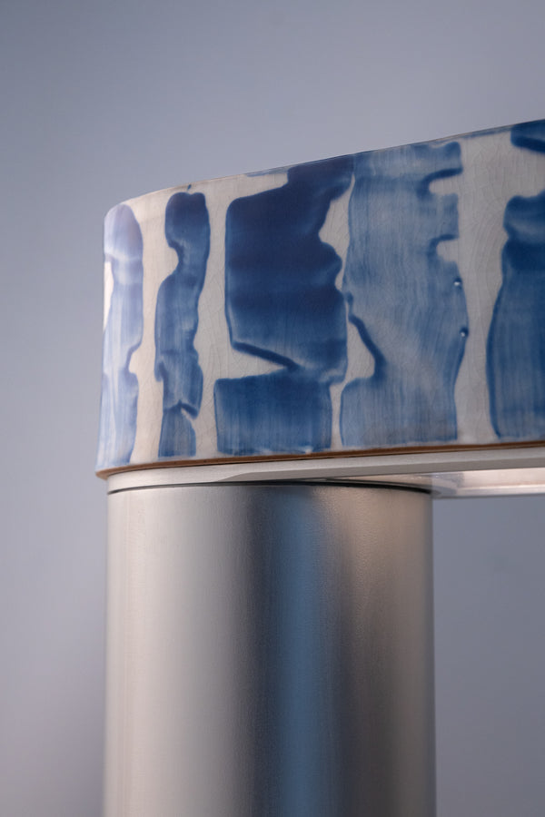 Blue Hand-Made Ceramic Outdoor Lantern - 6HK5RT