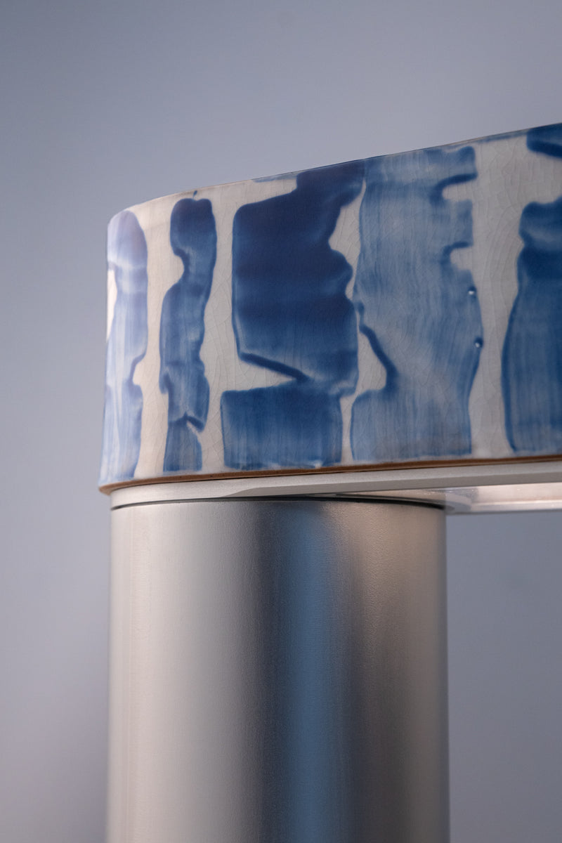 Blue Hand-Made Ceramic Outdoor Lantern - 6HK5RT