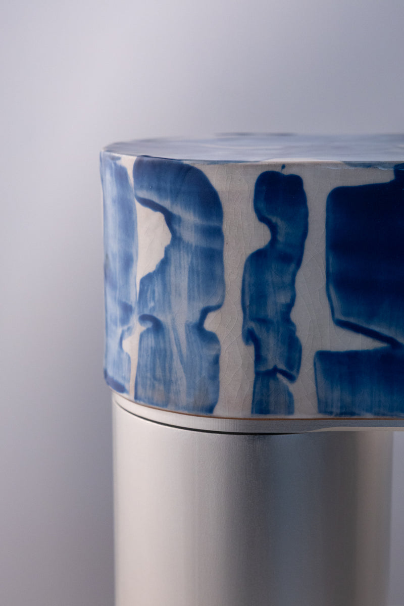 Blue Hand-Made Ceramic Outdoor Lantern - 6HK5RT