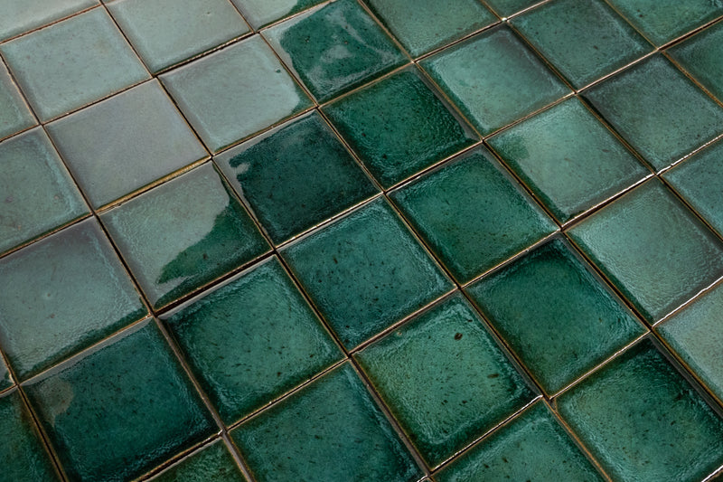 Glossy Green/Teal Square Tile - 6M5HLS-WS