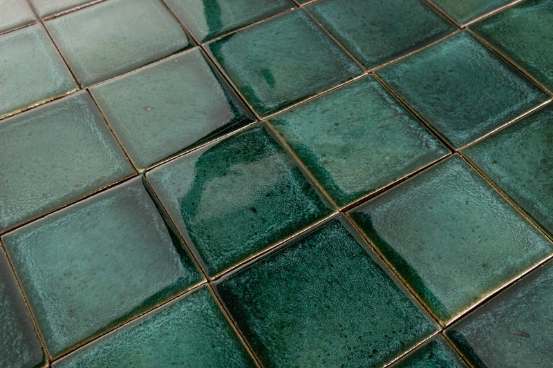 Glossy Green/Teal Square Tile - 6M5HLS-WS