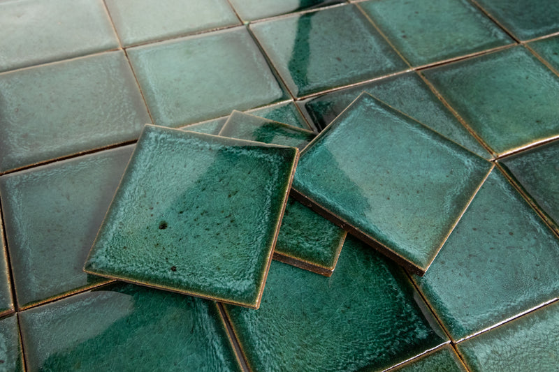 Glossy Green/Teal Square Tile - 6M5HLS-WS