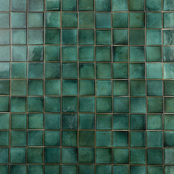 Glossy Green/Teal Square Tile - 6M5HLS-WS