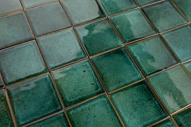 Glossy Green/Teal Square Tile - 6M5HLS-WS