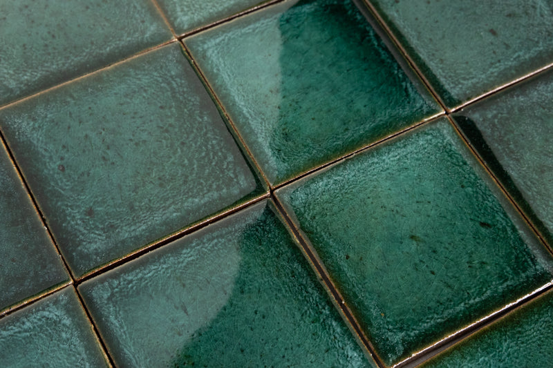 Glossy Green/Teal Square Tile - 6M5HLS-WS