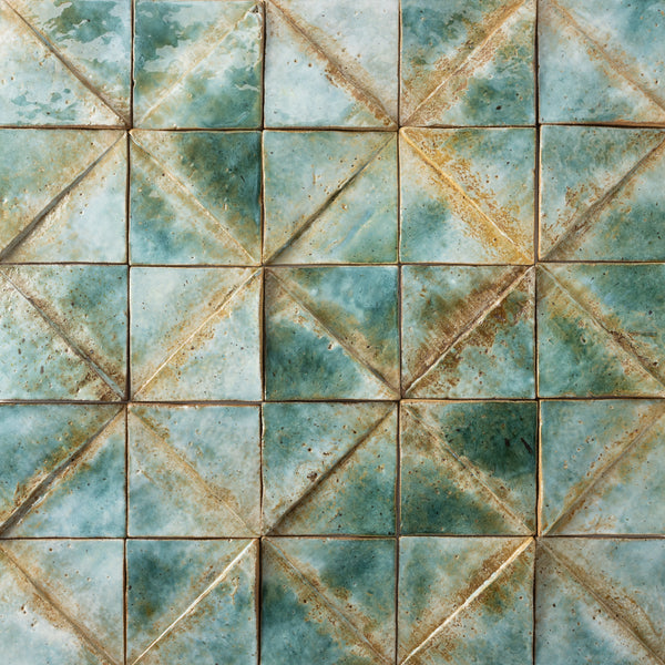 Square Split Surface 3D Tile Terracotta - 6V5UQK-WS