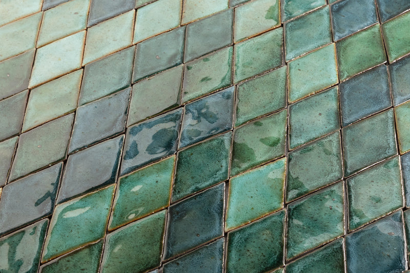 Glossy Green Rectangular Tiles - 72DG2H-WS