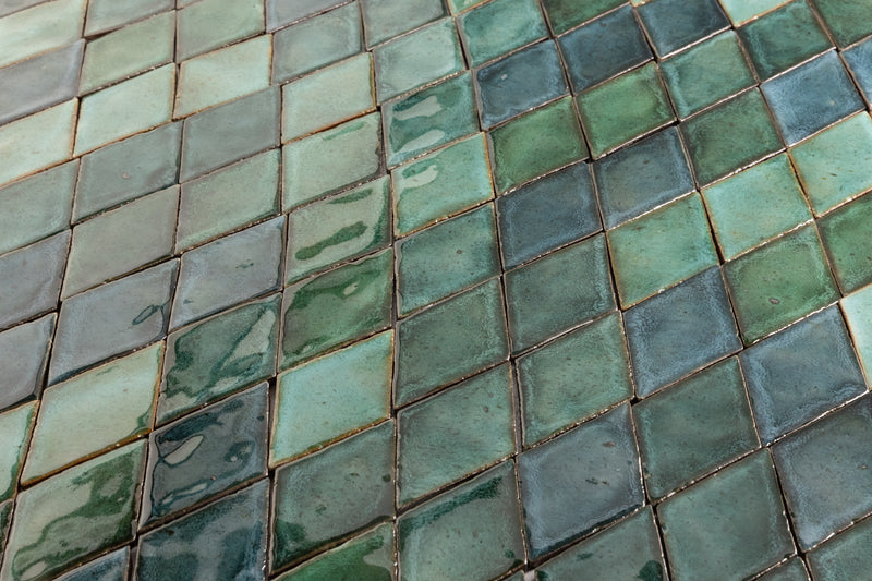 Glossy Green Rectangular Tiles - 72DG2H-WS