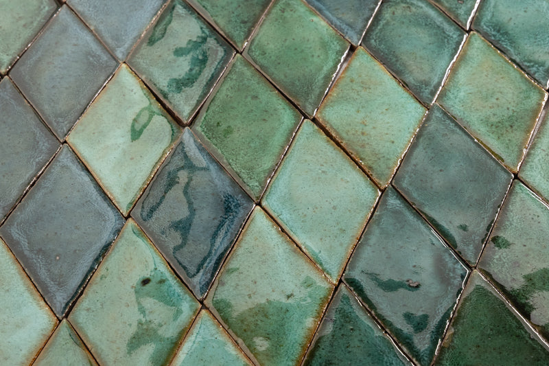 Glossy Green Rectangular Tiles - 72DG2H-WS