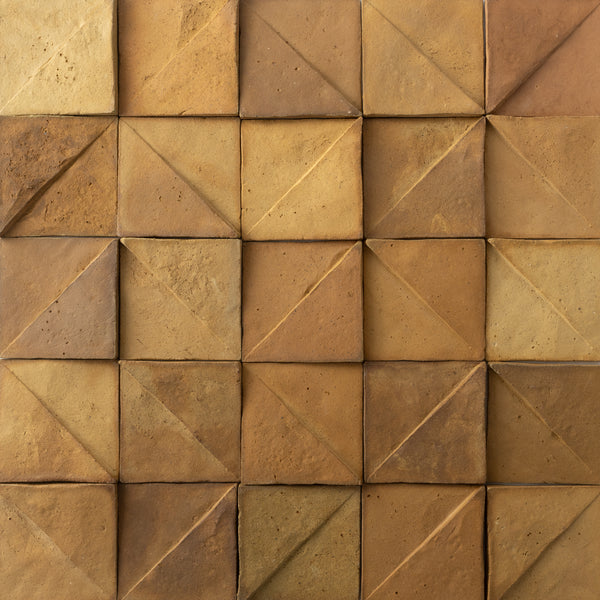 Square Split surface 3D Tile Terracotta - 77B4J1-EX